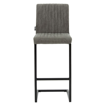 Bar Stool Maclean pakoworld fabric grey-black base