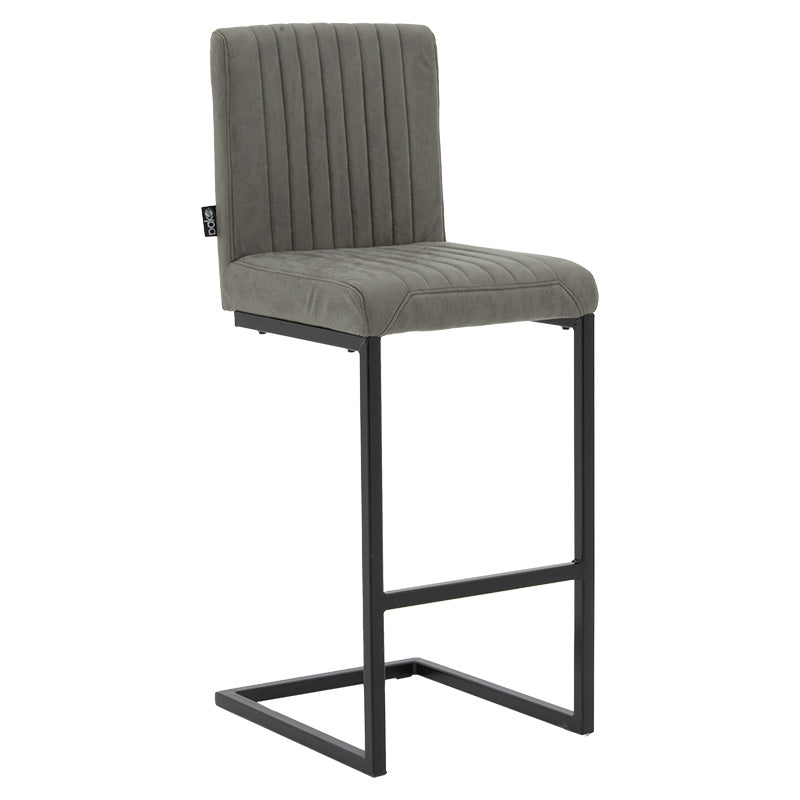 Bar Stool Maclean pakoworld fabric grey-black base