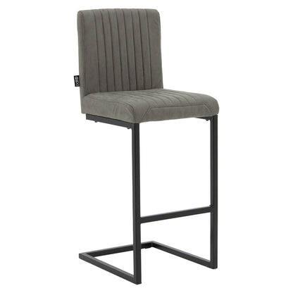 Bar Stool Maclean pakoworld fabric grey-black base