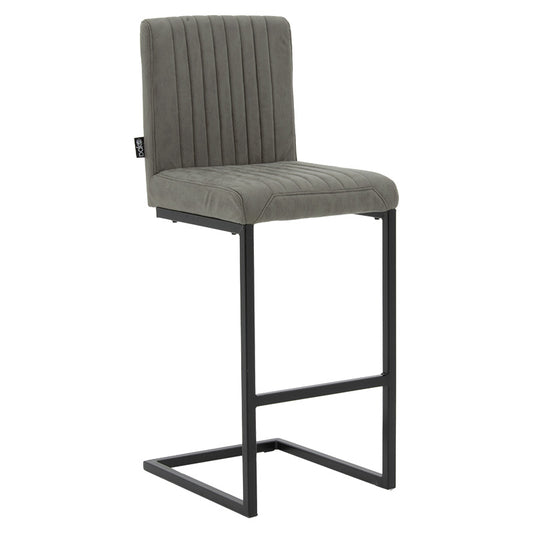 Bar Stool Maclean pakoworld fabric grey-black base