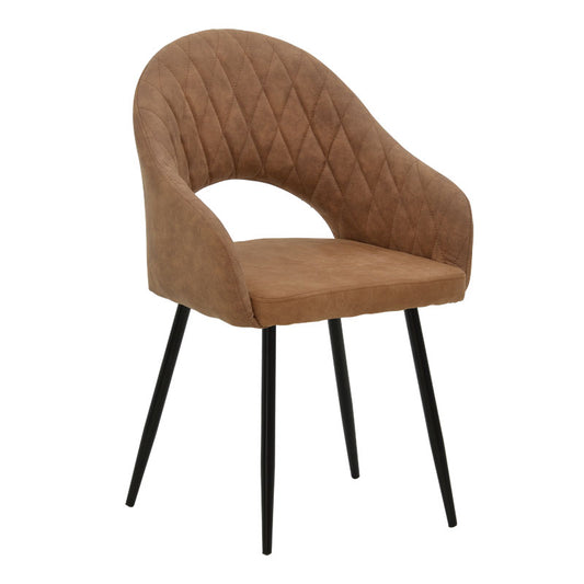 Armchair Macie fabric antique brown-black 58x50x85cm