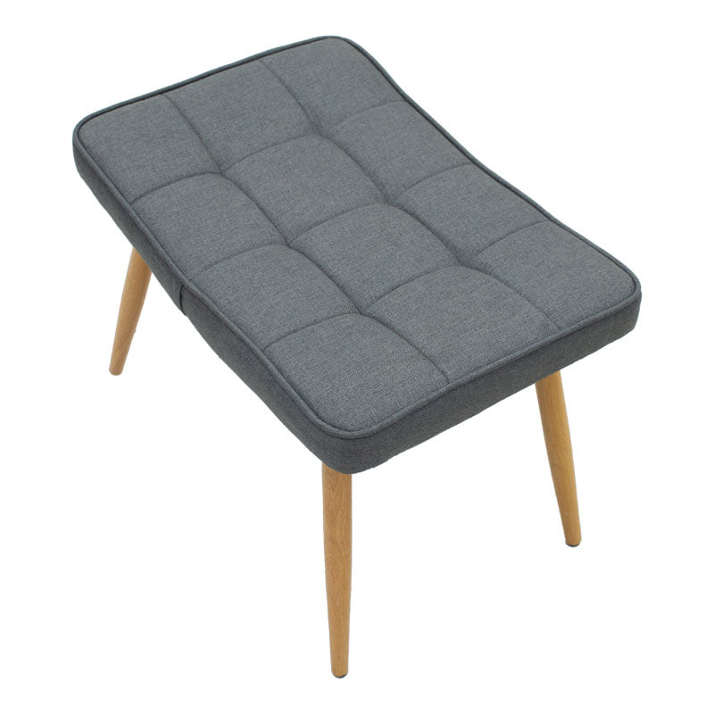 Maddison armchair with footrest-cushion pakoworld anthracite-natural fabric 68x72x98cm