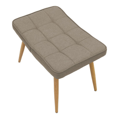 Maddison armchair with footrest-cushion pakoworld fabric beige-natural 69x74x98cm