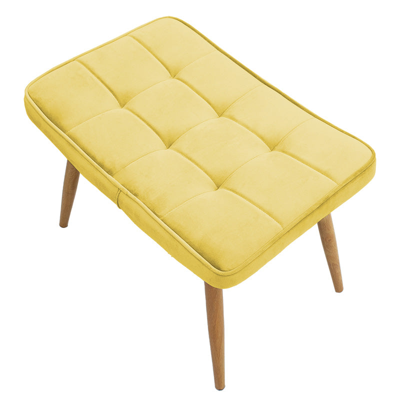 Maddison armchair with footrest-cushion pakoworld velvet yellow-natural 68x72x988cm