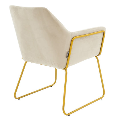 Armchair Mira pakoworld grey beige-golden 65x69x86cm