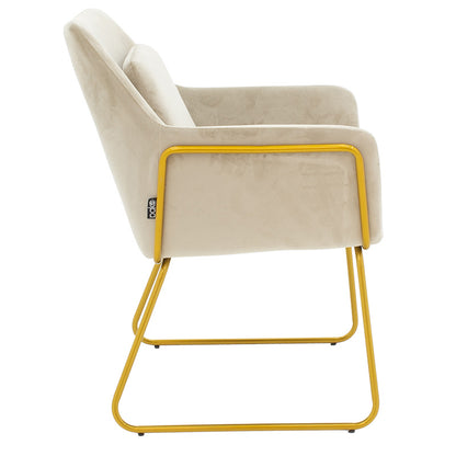 Armchair Mira pakoworld grey beige-golden 65x69x86cm