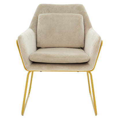 Armchair Mira pakoworld grey beige-golden 65x69x86cm