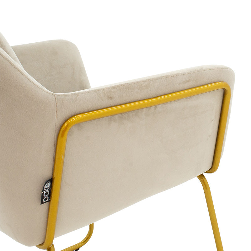 Armchair Mira pakoworld grey beige-golden 65x69x86cm