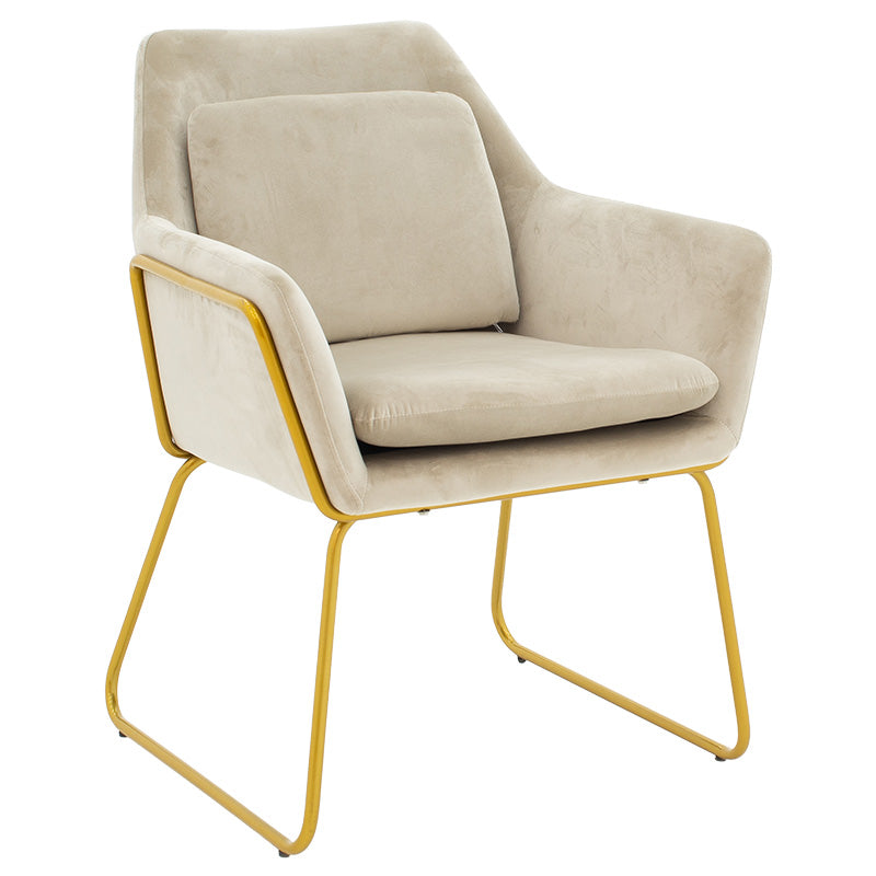 Armchair Mira pakoworld grey beige-golden 65x69x86cm