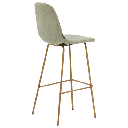 Bar Stool Bella metal natural legs - fabric antique grey color