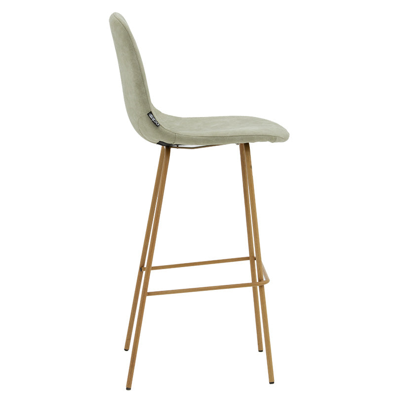 Bar Stool Bella metal natural legs - fabric antique grey color