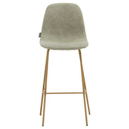 Bar Stool Bella metal natural legs - fabric antique grey color