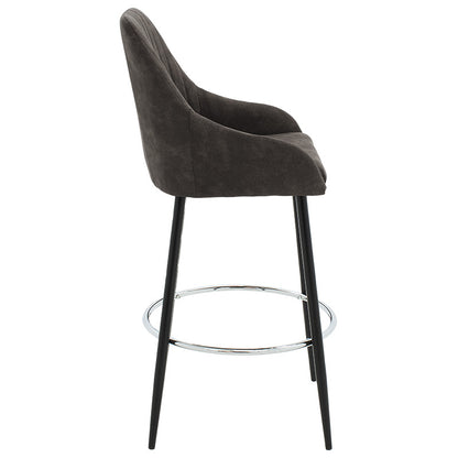 Bar Stool Cody metal black legs - fabric anthracite color