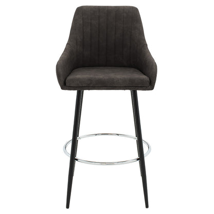 Bar Stool Cody metal black legs - fabric anthracite color