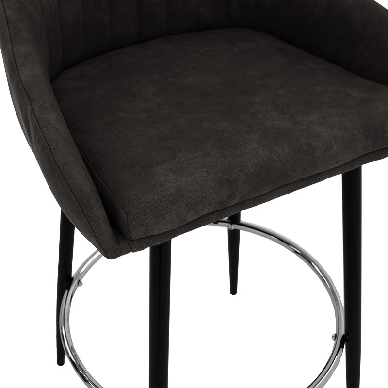 Bar Stool Cody metal black legs - fabric anthracite color