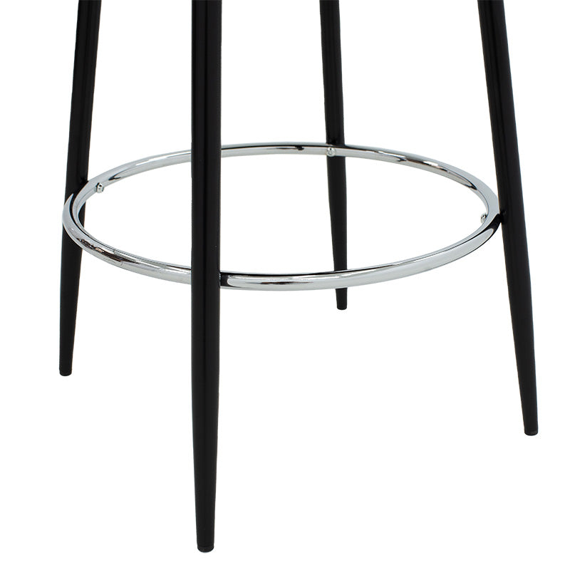 Bar Stool Cody metal black legs - fabric anthracite color