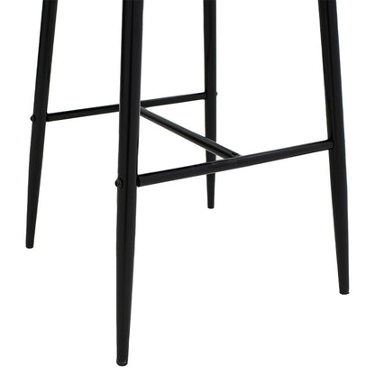 Bar Stool Patrin metal black legs - velvet dark grey color