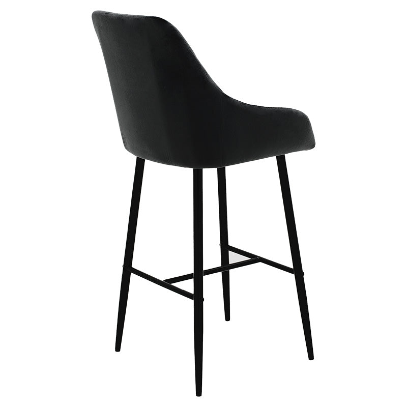 Bar Stool Patrin metal black legs - velvet black color