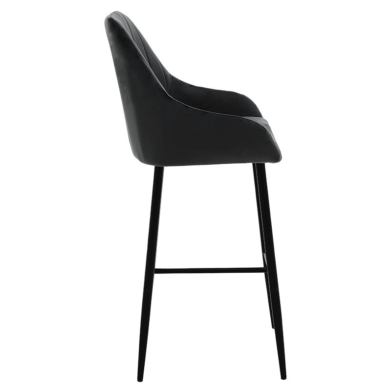 Bar Stool Patrin metal black legs - velvet black color