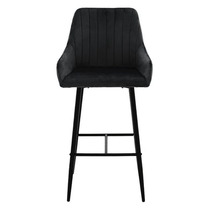 Bar Stool Patrin metal black legs - velvet black color