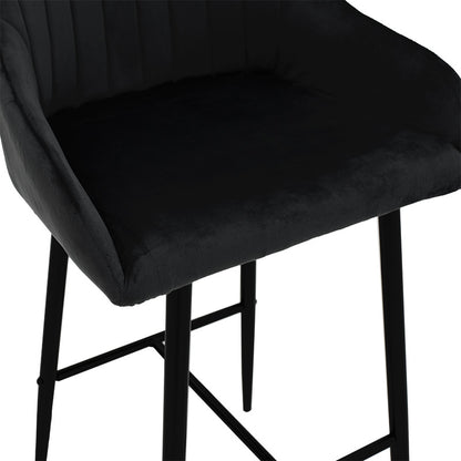 Bar Stool Patrin metal black legs - velvet black color