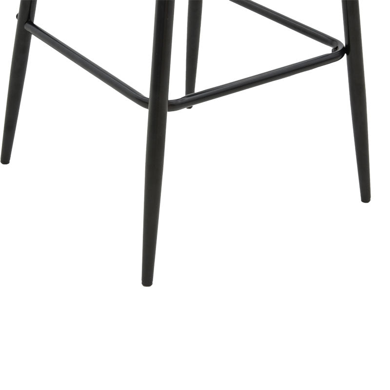 Bar Stool Delicacy metal black legs-fabric antique grey-green color 47x43x100cm