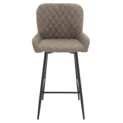 Bar Stool Delicacy metal black legs-fabric antique grey-brown color