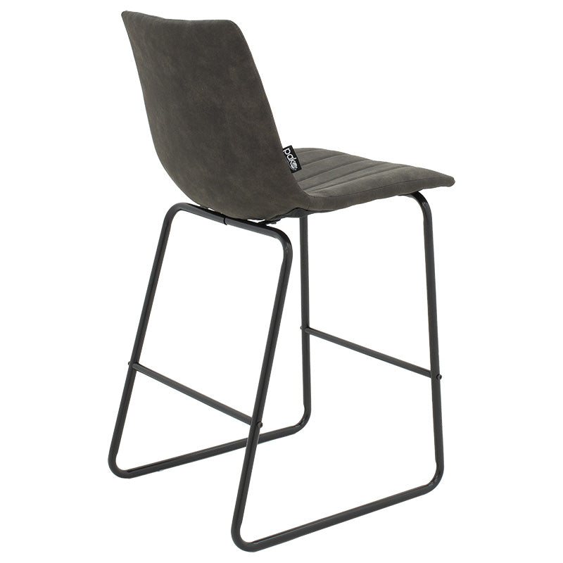 Bar Stool Desirable metal black legs-fabric antique dark grey color