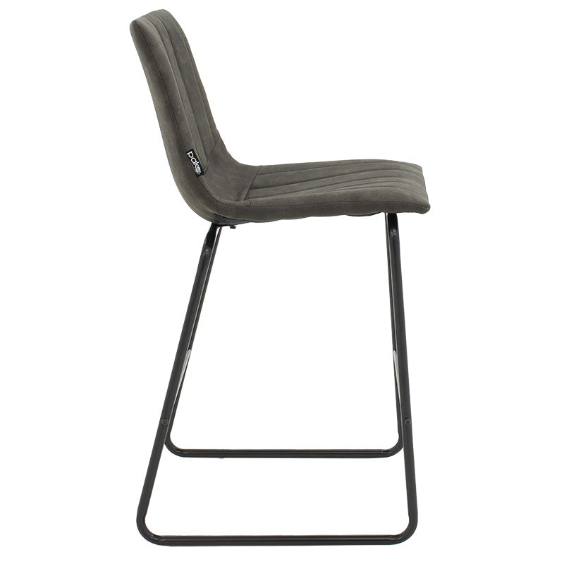 Bar Stool Desirable metal black legs-fabric antique dark grey color