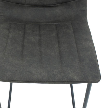 Bar Stool Desirable metal black legs-fabric antique dark grey color