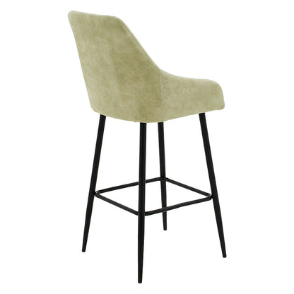 Bar Stool Empower metal black legs-fabric antique grey color