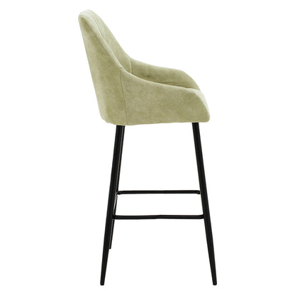 Bar Stool Empower metal black legs-fabric antique grey color