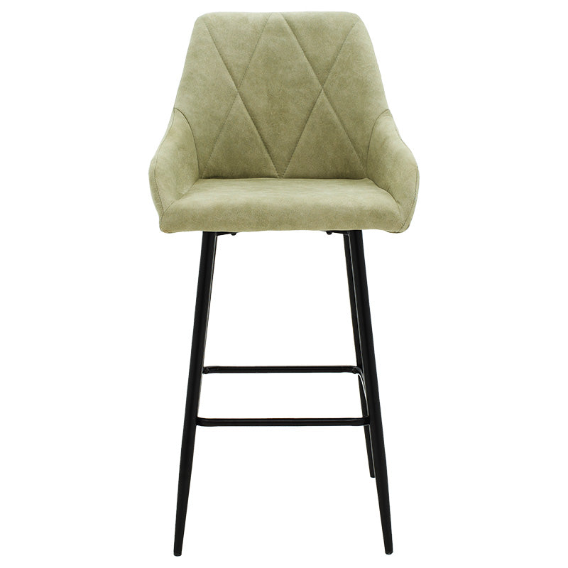 Bar Stool Empower metal black legs-fabric antique grey color