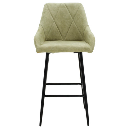 Bar Stool Empower metal black legs-fabric antique grey color