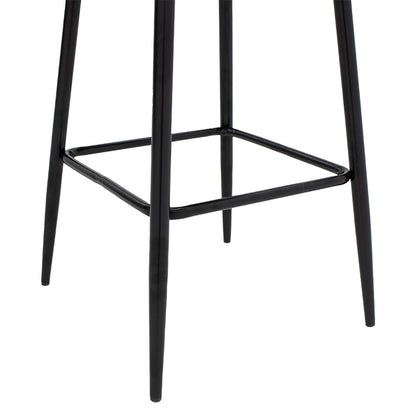 Bar Stool Empower metal black legs-fabric antique grey color