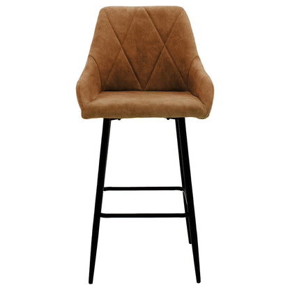 Bar Stool Empower metal black legs-fabric antique brown color