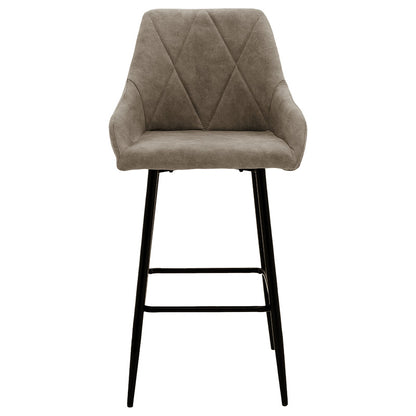 Bar Stool Empower metal black legs-fabric antique grey-brown color