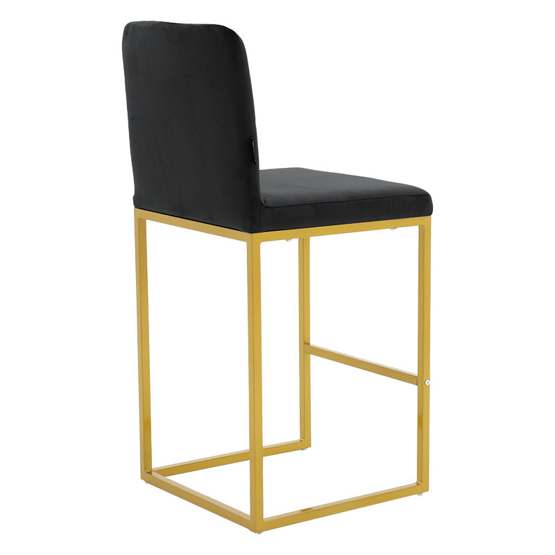 Bar Stool Hydro metal golden legs-velvet black