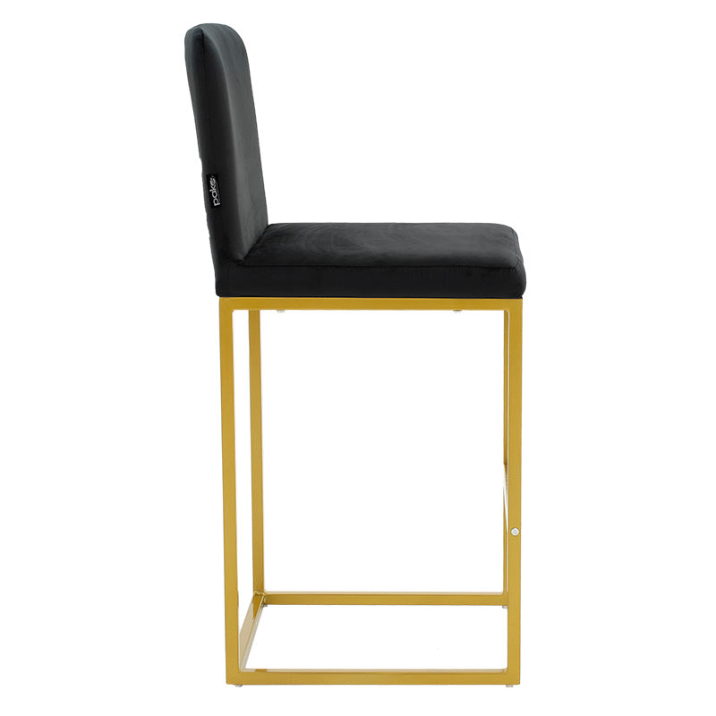 Bar Stool Hydro metal golden legs-velvet black