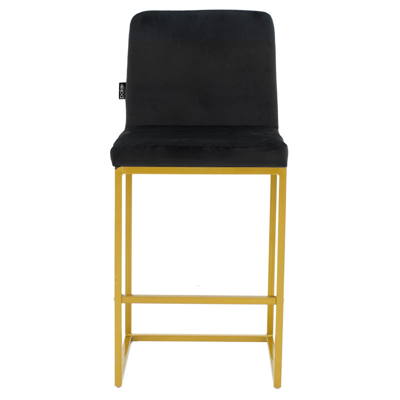 Bar Stool Hydro metal golden legs-velvet black