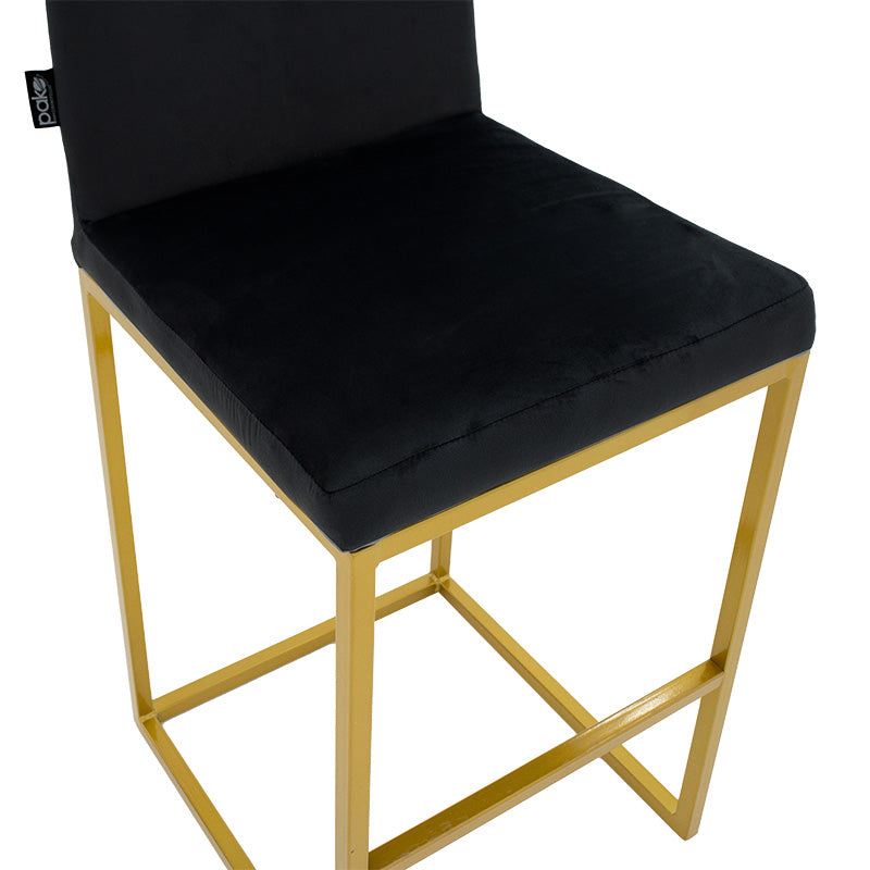 Bar Stool Hydro metal golden legs-velvet black