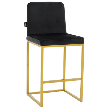 Bar Stool Hydro metal golden legs-velvet black