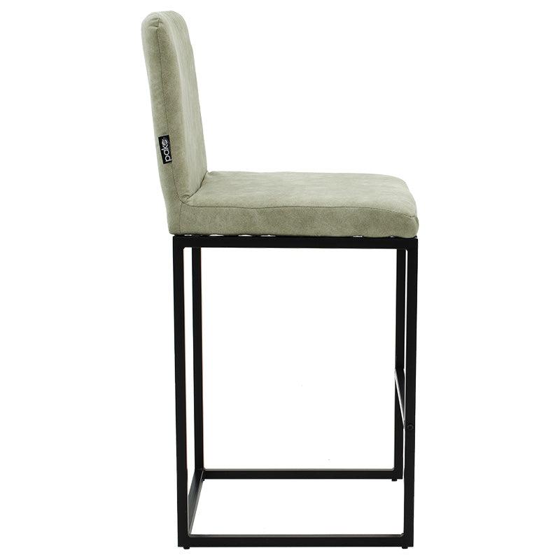 Bar Stool Hydro metal black legs-fabric grey antique