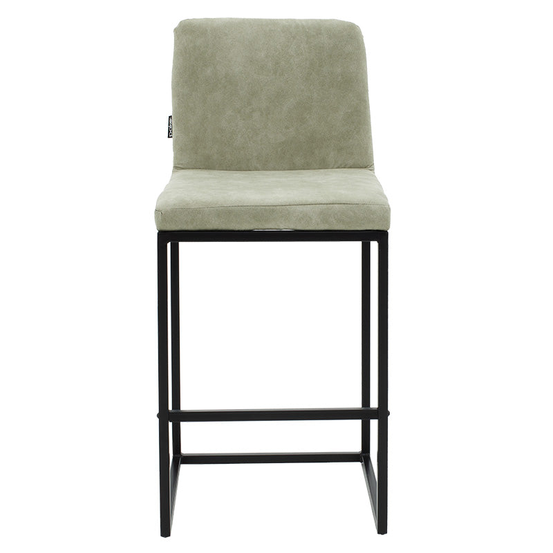 Bar Stool Hydro metal black legs-fabric grey antique