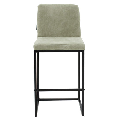 Bar Stool Hydro metal black legs-fabric grey antique