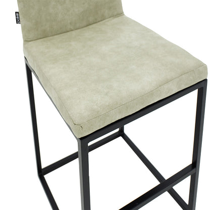 Bar Stool Hydro metal black legs-fabric grey antique