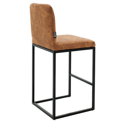 Bar Stool Hydro metal black legs-fabric antique browm