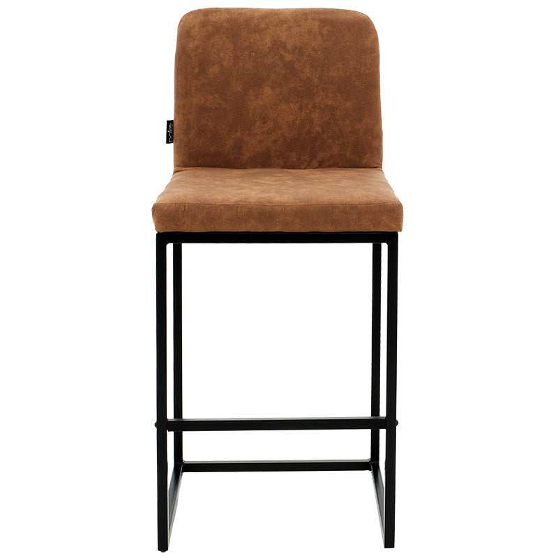 Bar Stool Hydro metal black legs-fabric antique browm