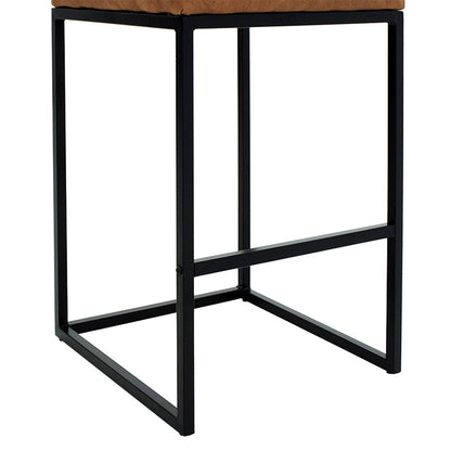 Bar Stool Hydro metal black legs-fabric antique browm