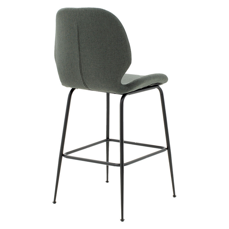 Bar Stool Impel metal black legs-fabric dark grey